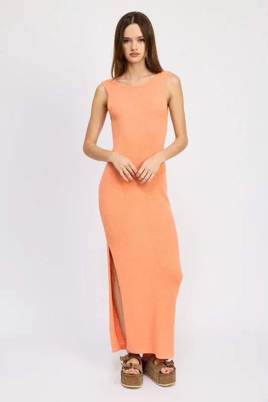 Crochet Maxi Dress with Back Tie Detail