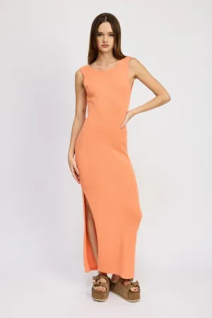 Crochet Maxi Dress with Back Tie Detail