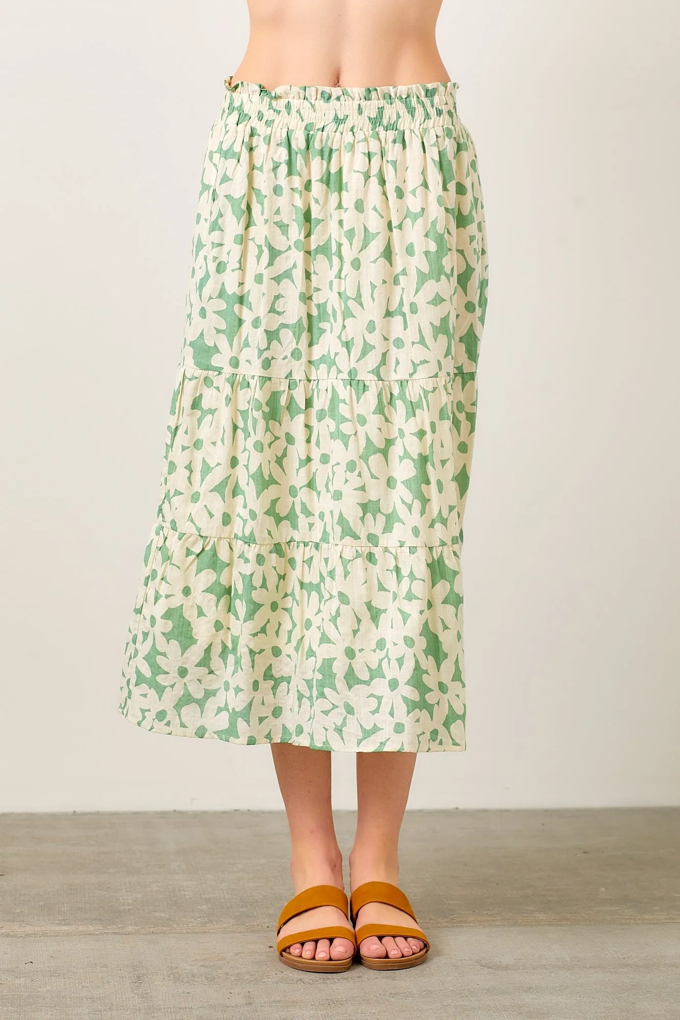 Daisy Poplin Tiered Maxi Skirt and Top Set