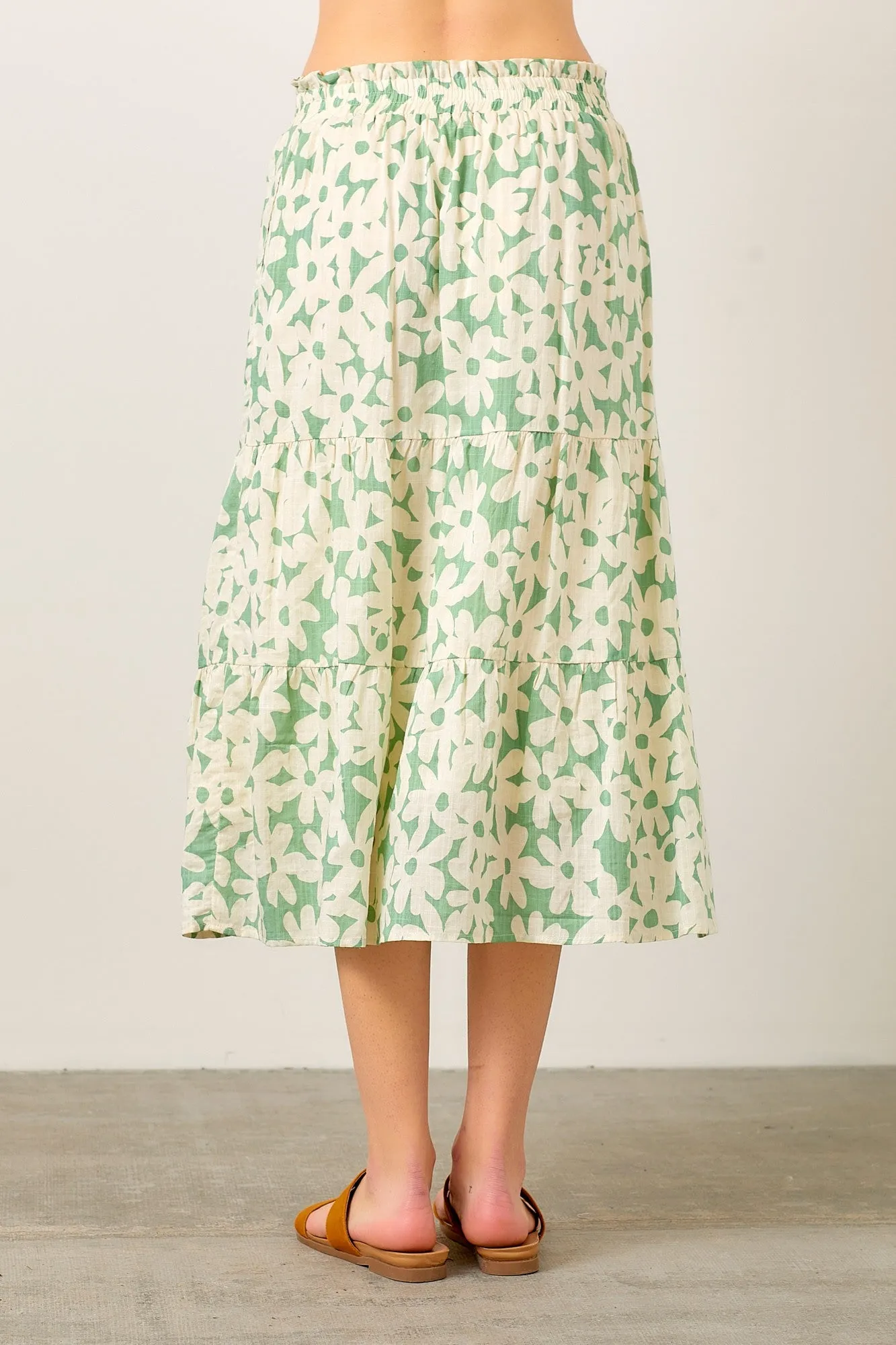 Daisy Poplin Tiered Maxi Skirt and Top Set