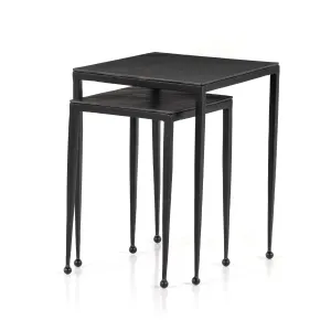 Dalston Nesting End Tables-Raw Black