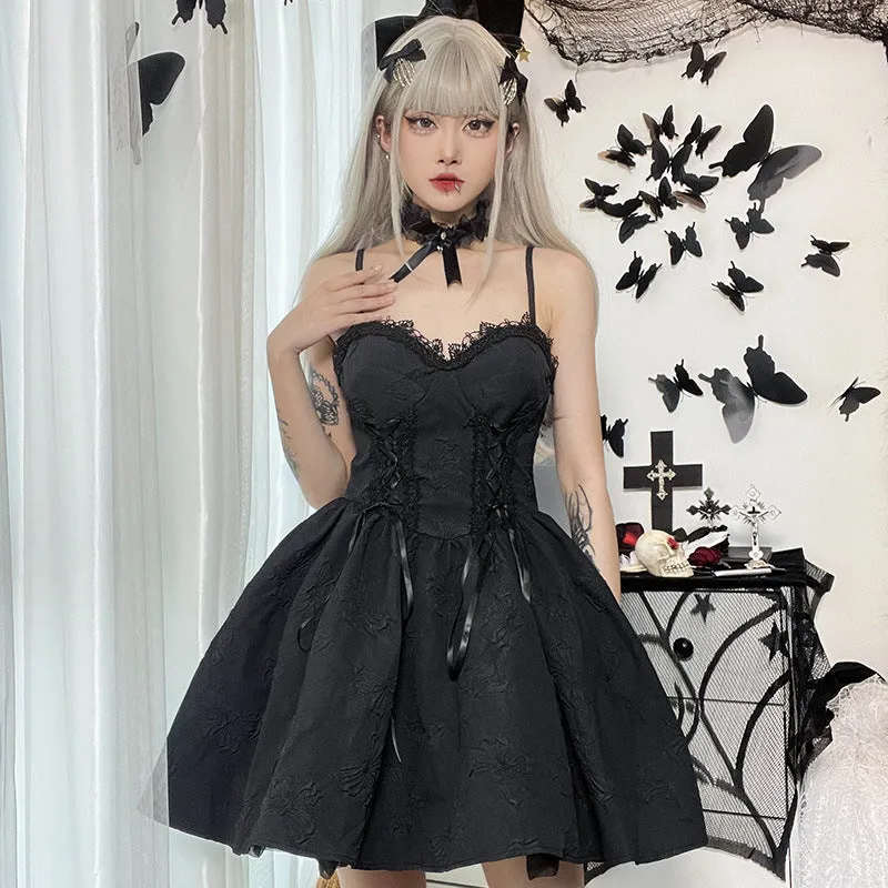 DARK STYLE HALTER DRESS UB98011