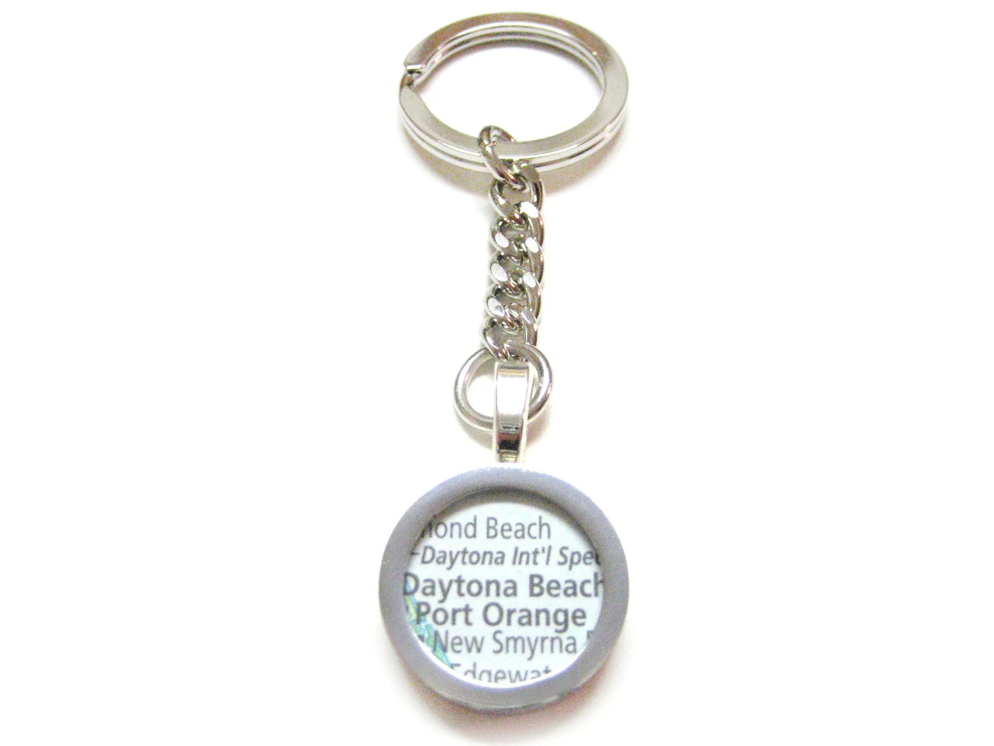 Daytona Beach Florida Map Pendant Keychain