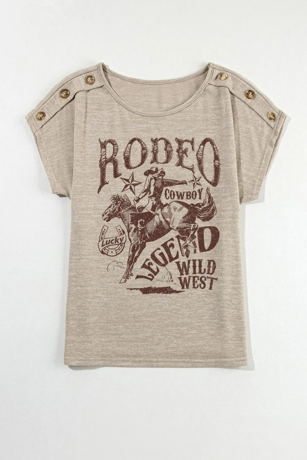 Decorative Button RODEO LEGEND WILD WEST Tee
