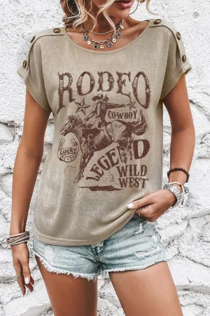Decorative Button RODEO LEGEND WILD WEST Tee