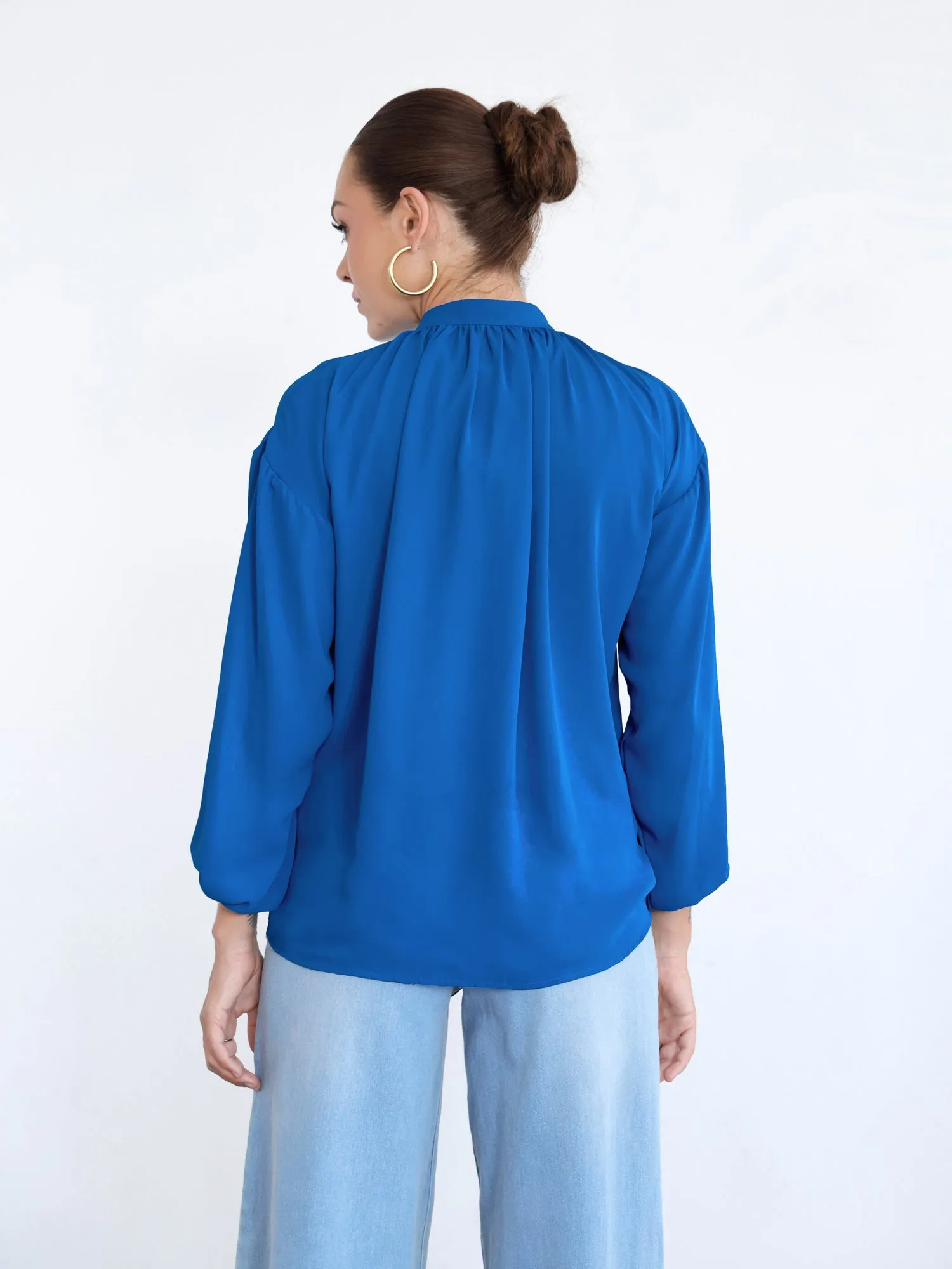 Dropped Shoulder Detailed Tie Up Top