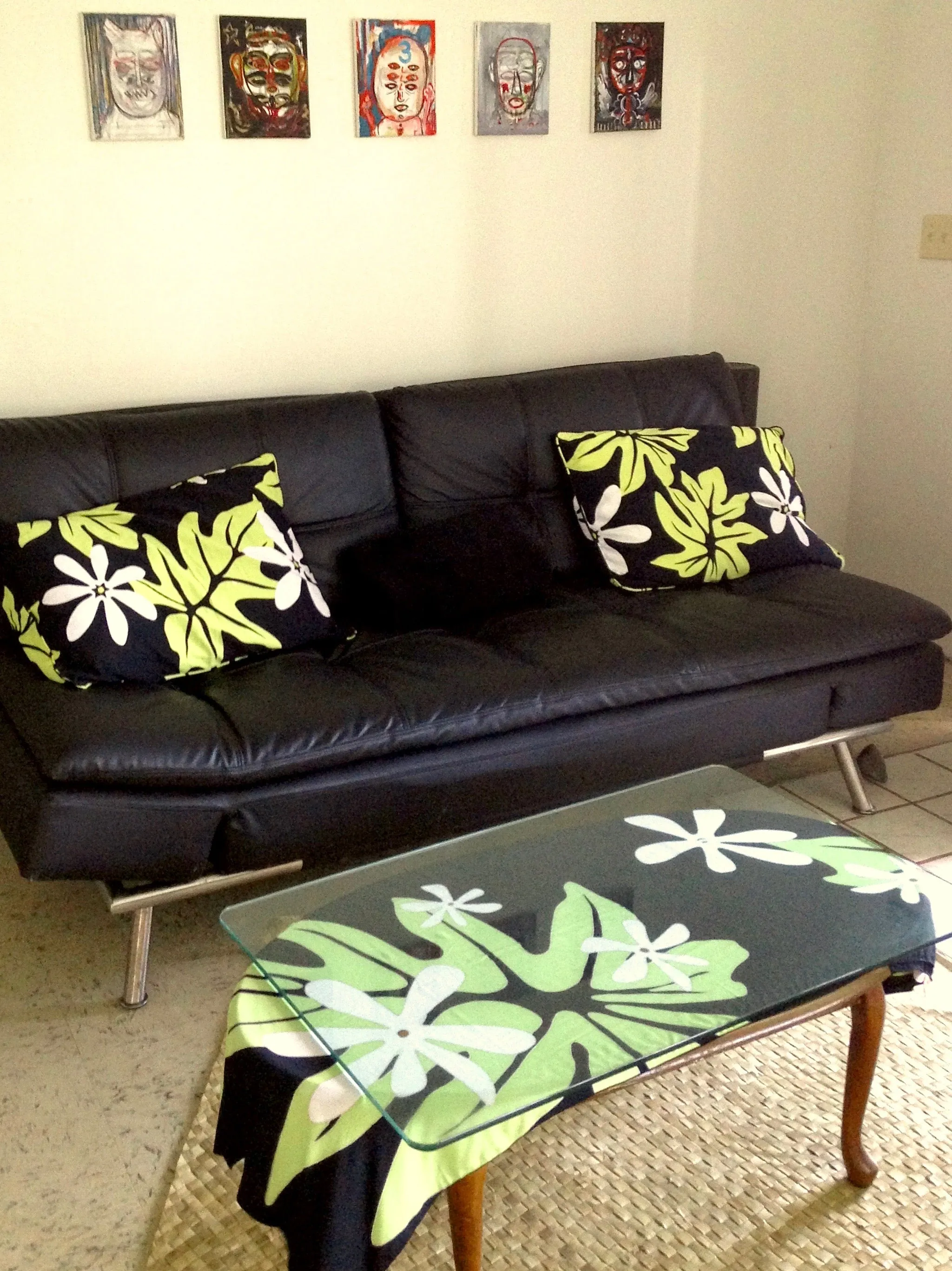 ECO PAREO - TIARE MONSTERA LAVA BLACK - HALF SIZE