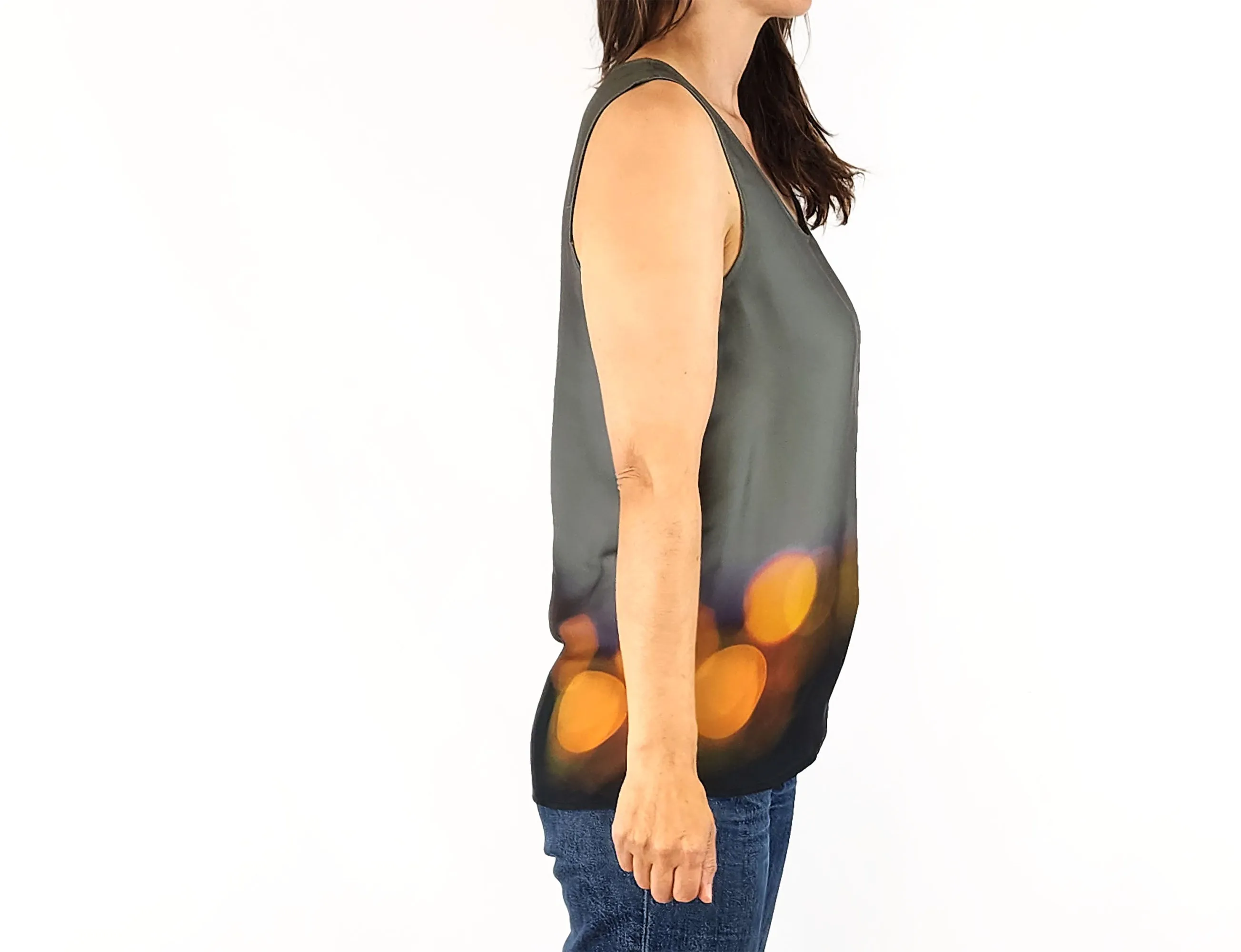 Elk green silky feel top size XS (note: small pull)