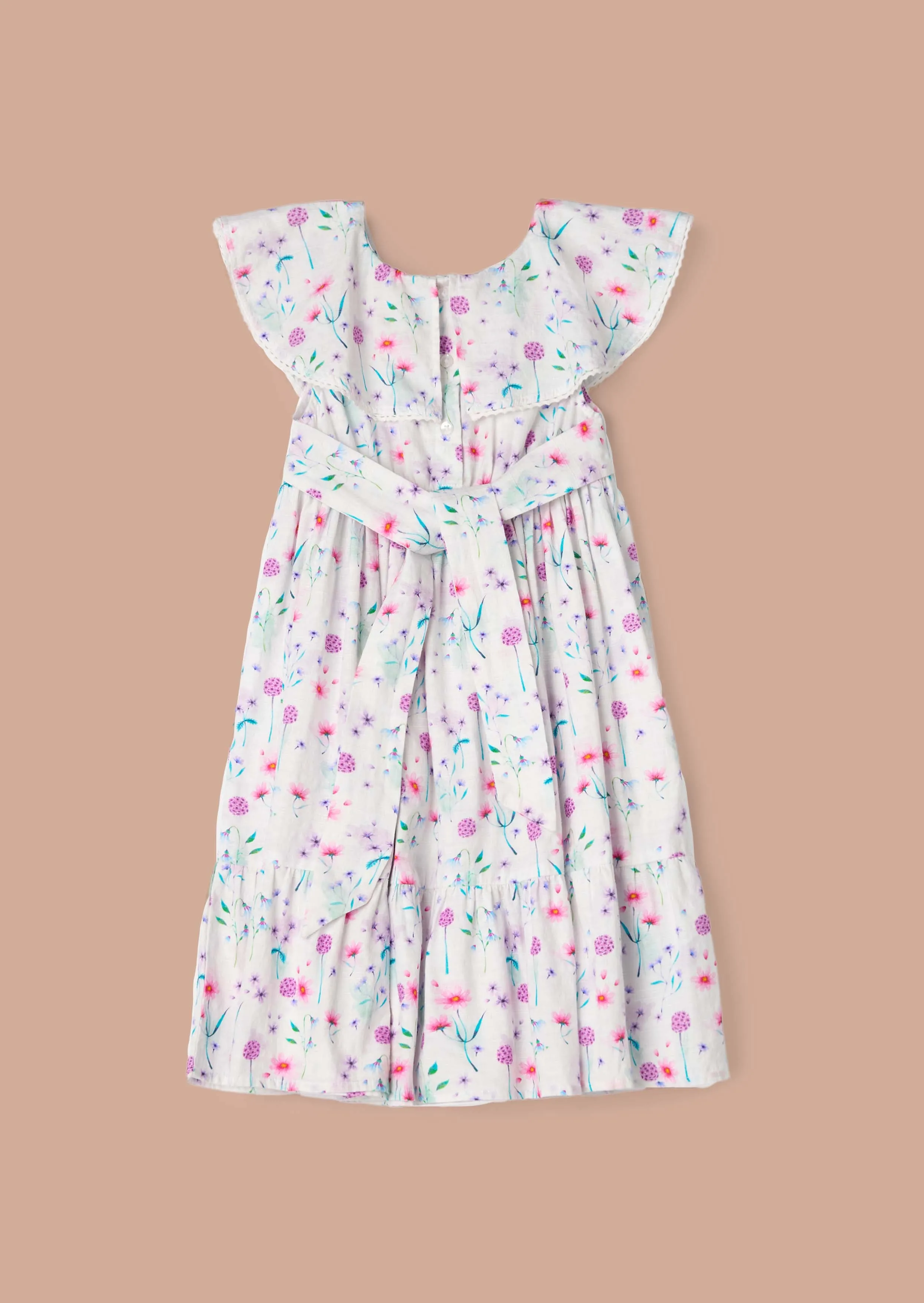 Eloisa White Floral Collar Sundress