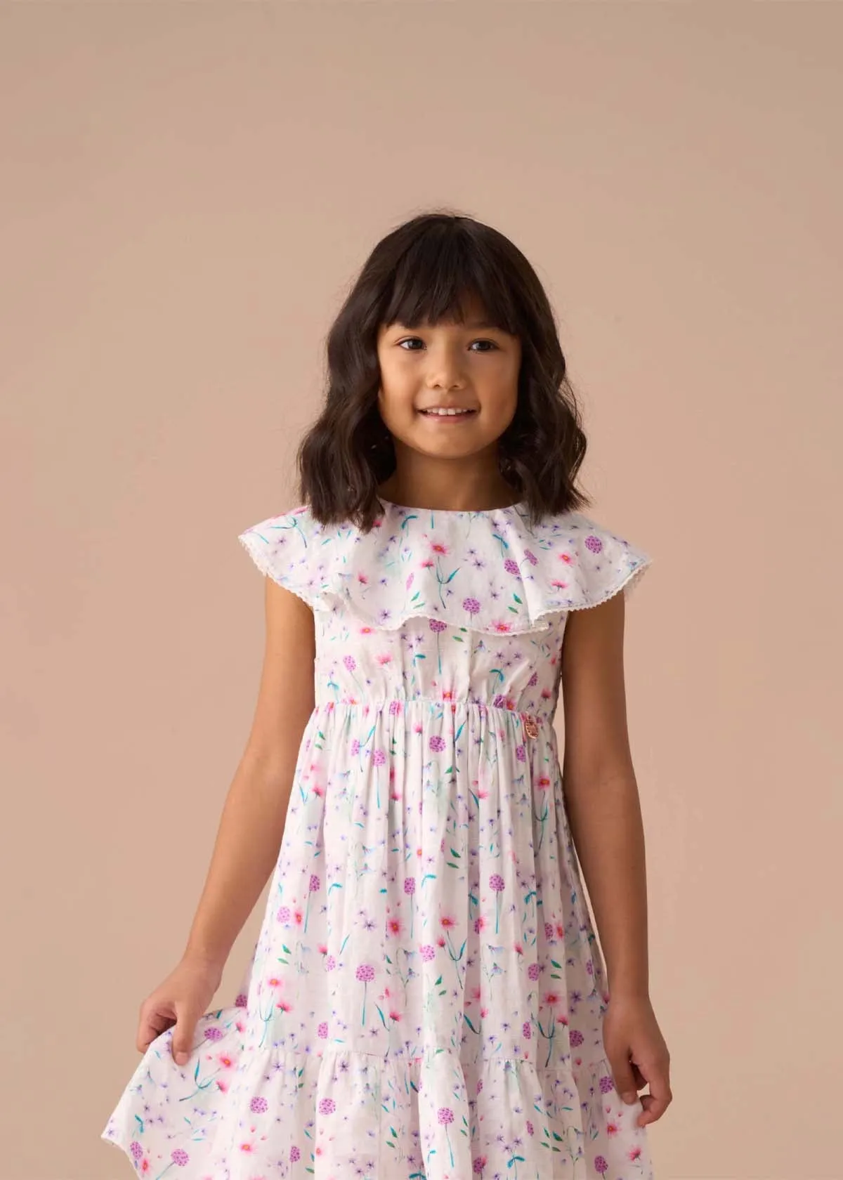 Eloisa White Floral Collar Sundress