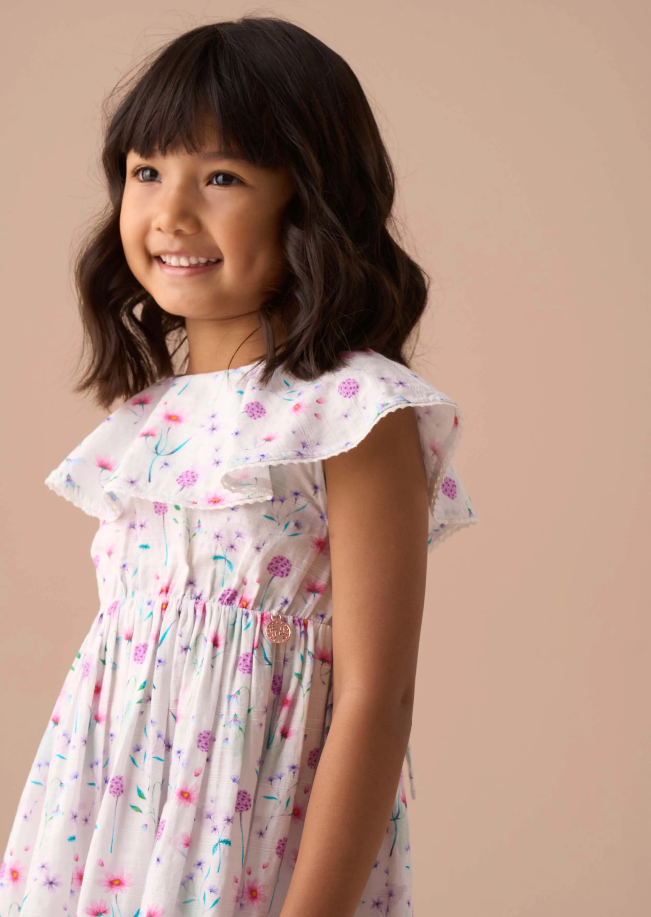 Eloisa White Floral Collar Sundress