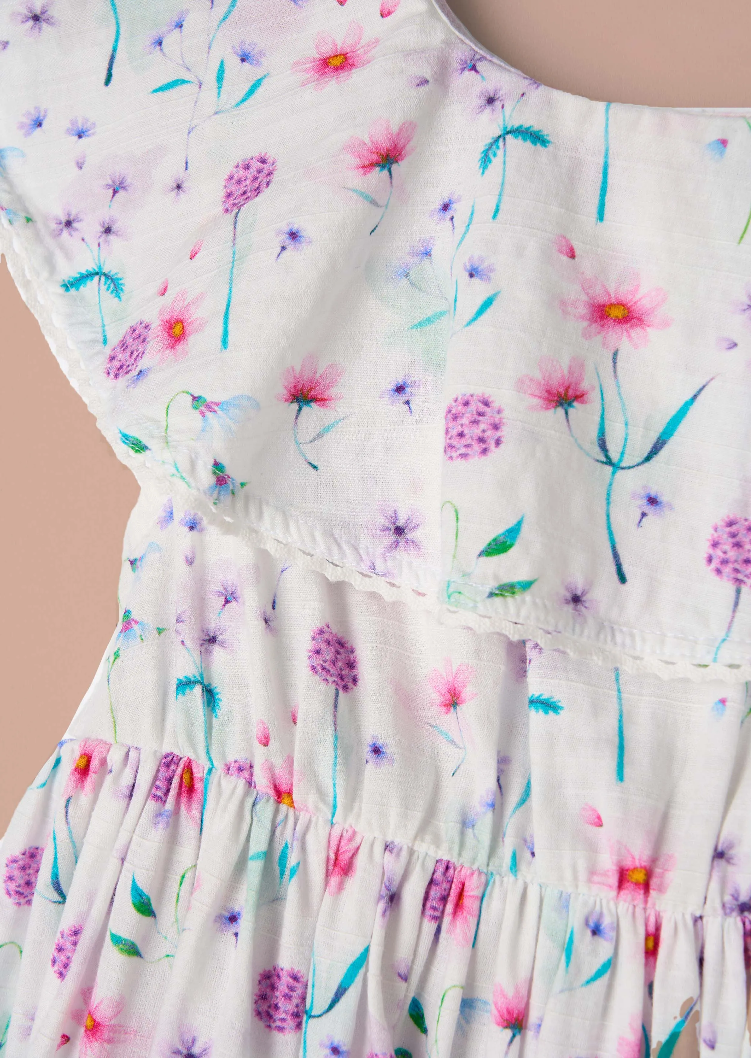 Eloisa White Floral Collar Sundress