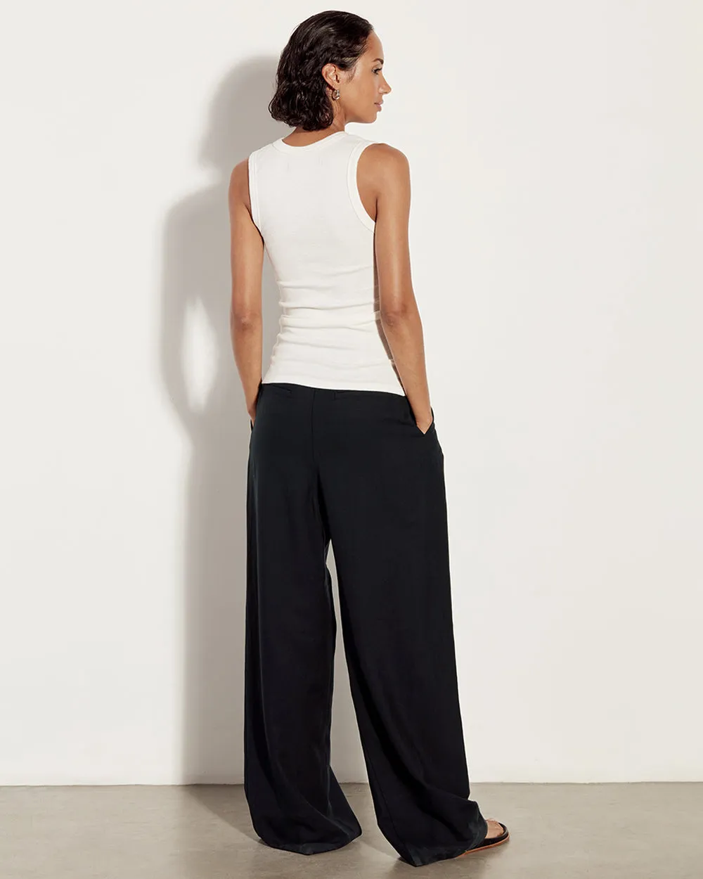 Enza Costa Textured Rib Sleeveless U Tank