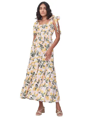 Evita Lemon Vichy Dress ::RET