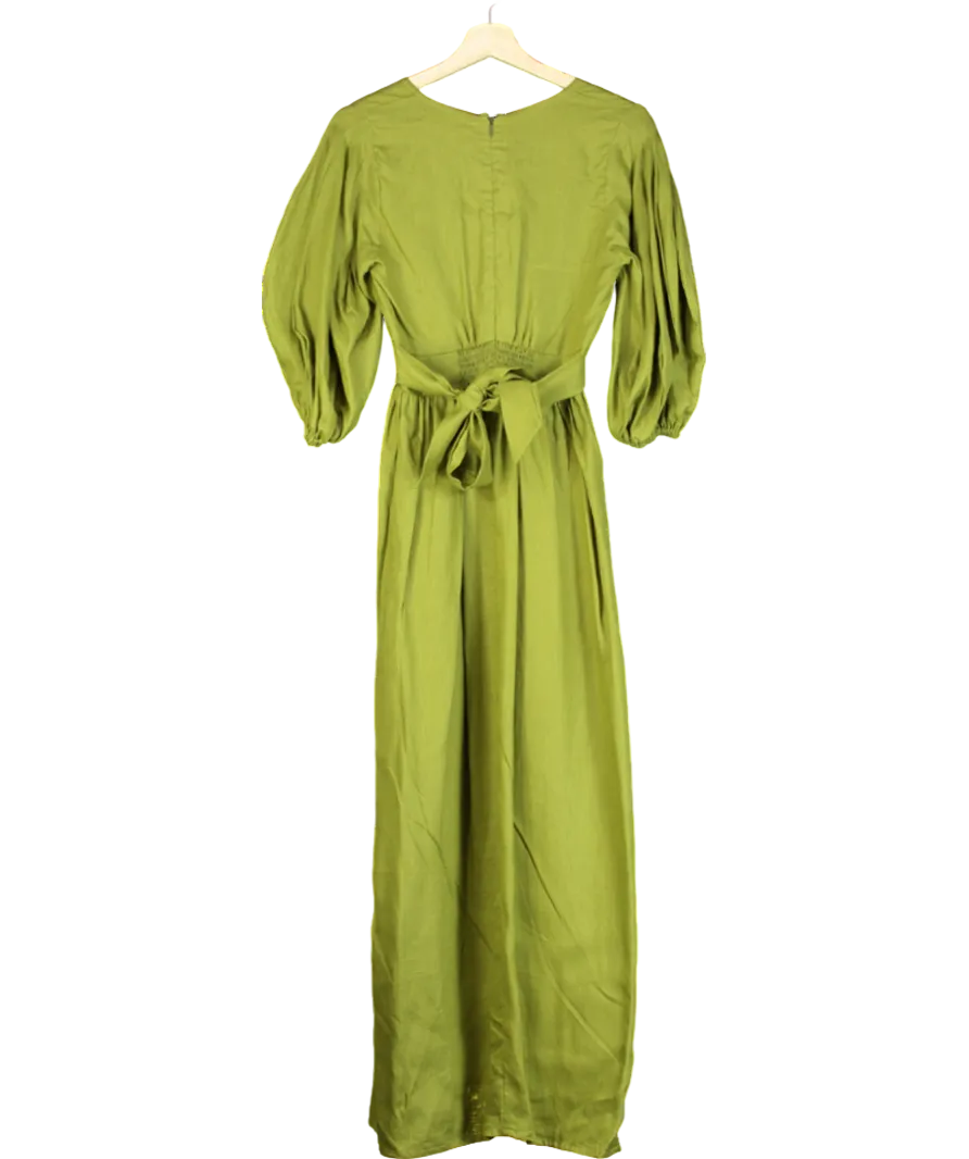 Faithful The Brand Green Clemente Linen Maxi Dress UK XS