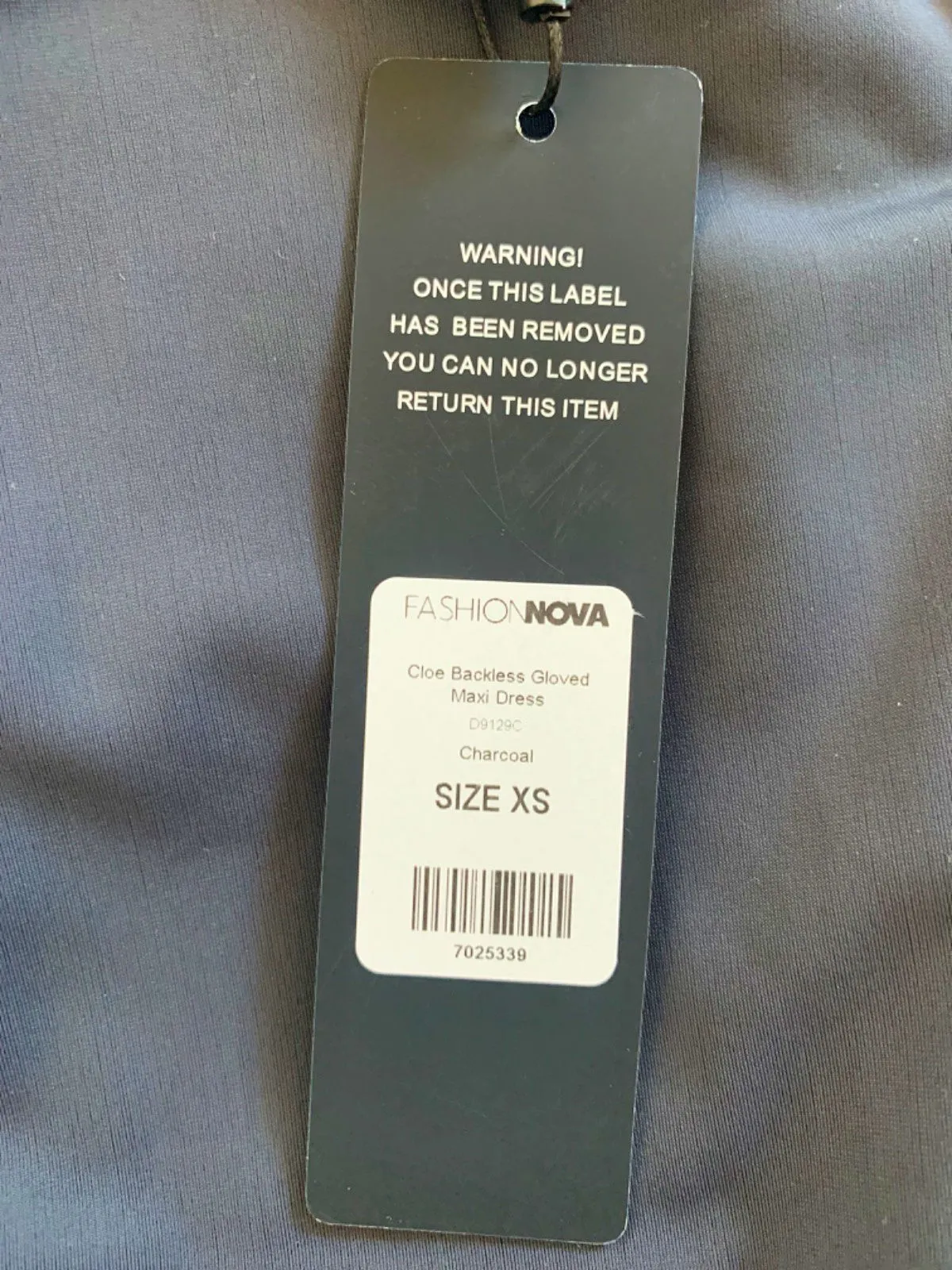 Fashion Nova Charcoal Cloe Backless Gloved Maxi Dress XS
