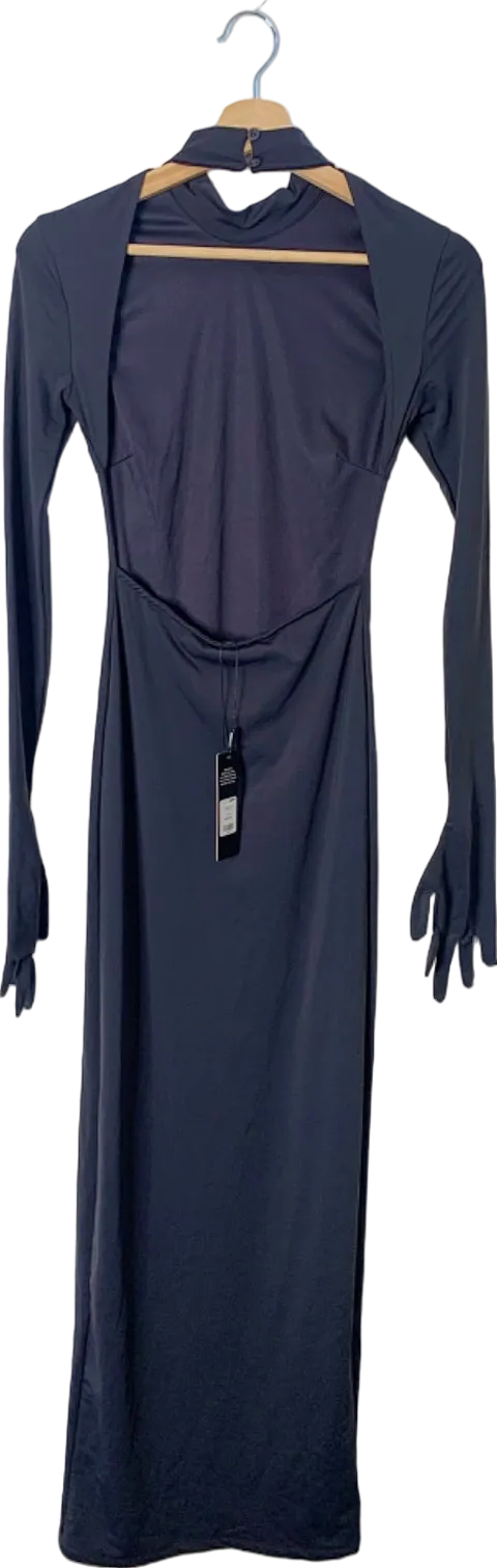 Fashion Nova Charcoal Cloe Backless Gloved Maxi Dress XS