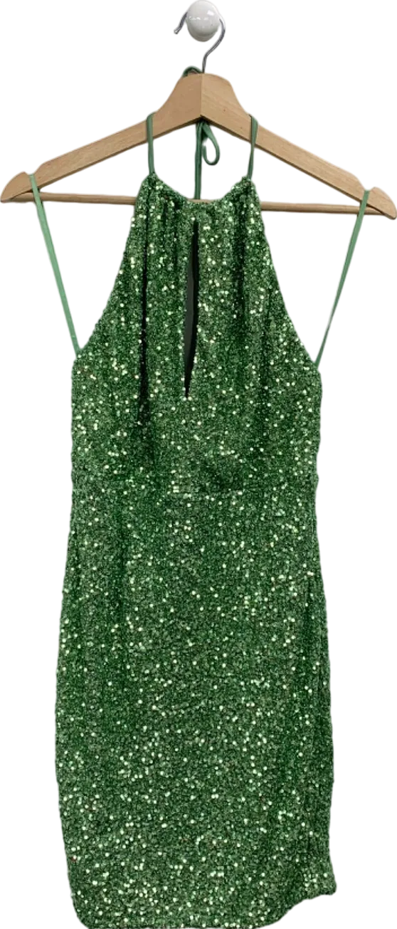 Fashion Nova Sage Katie Sequin Maxi Dress L