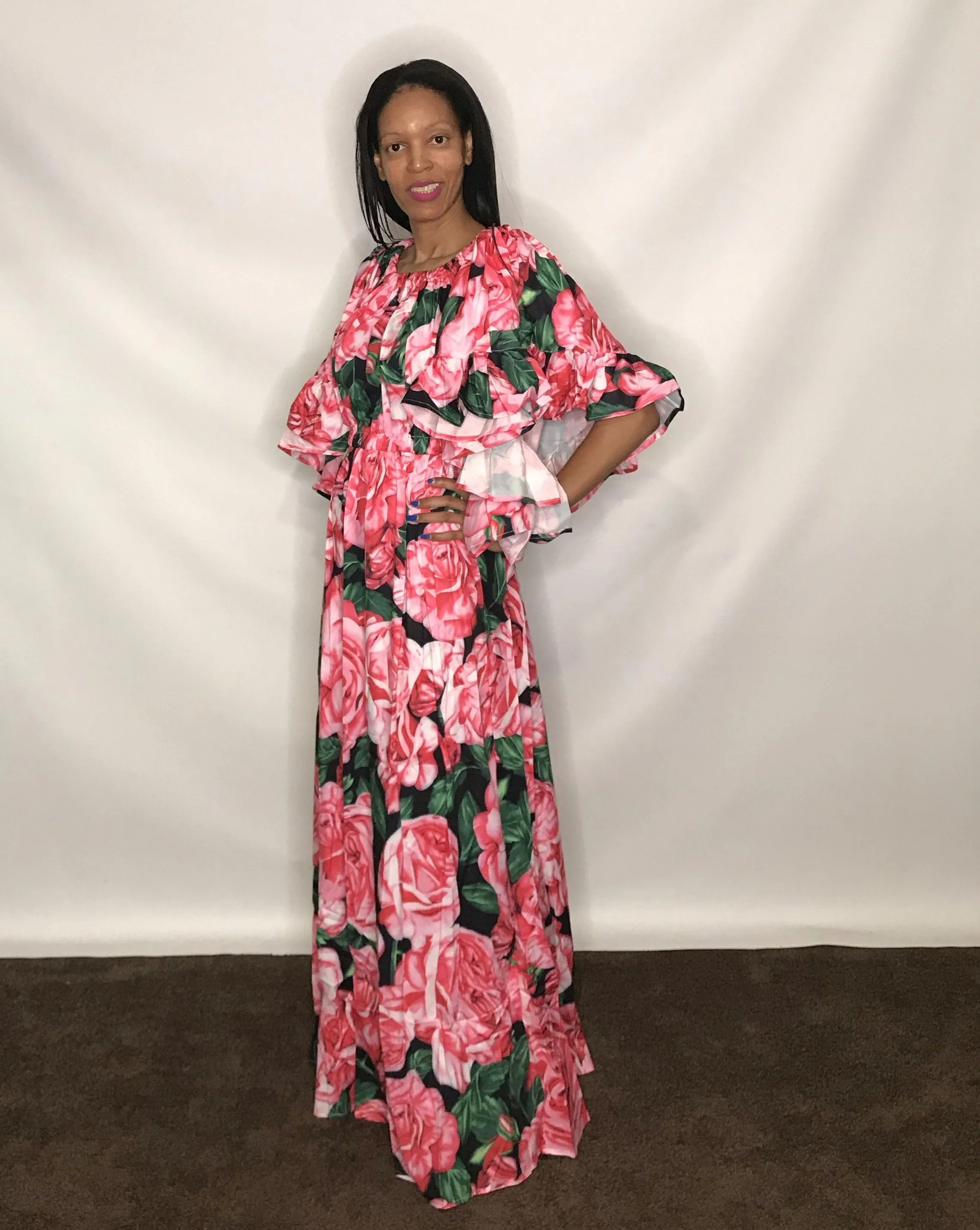 Flower Print Maxi Dress