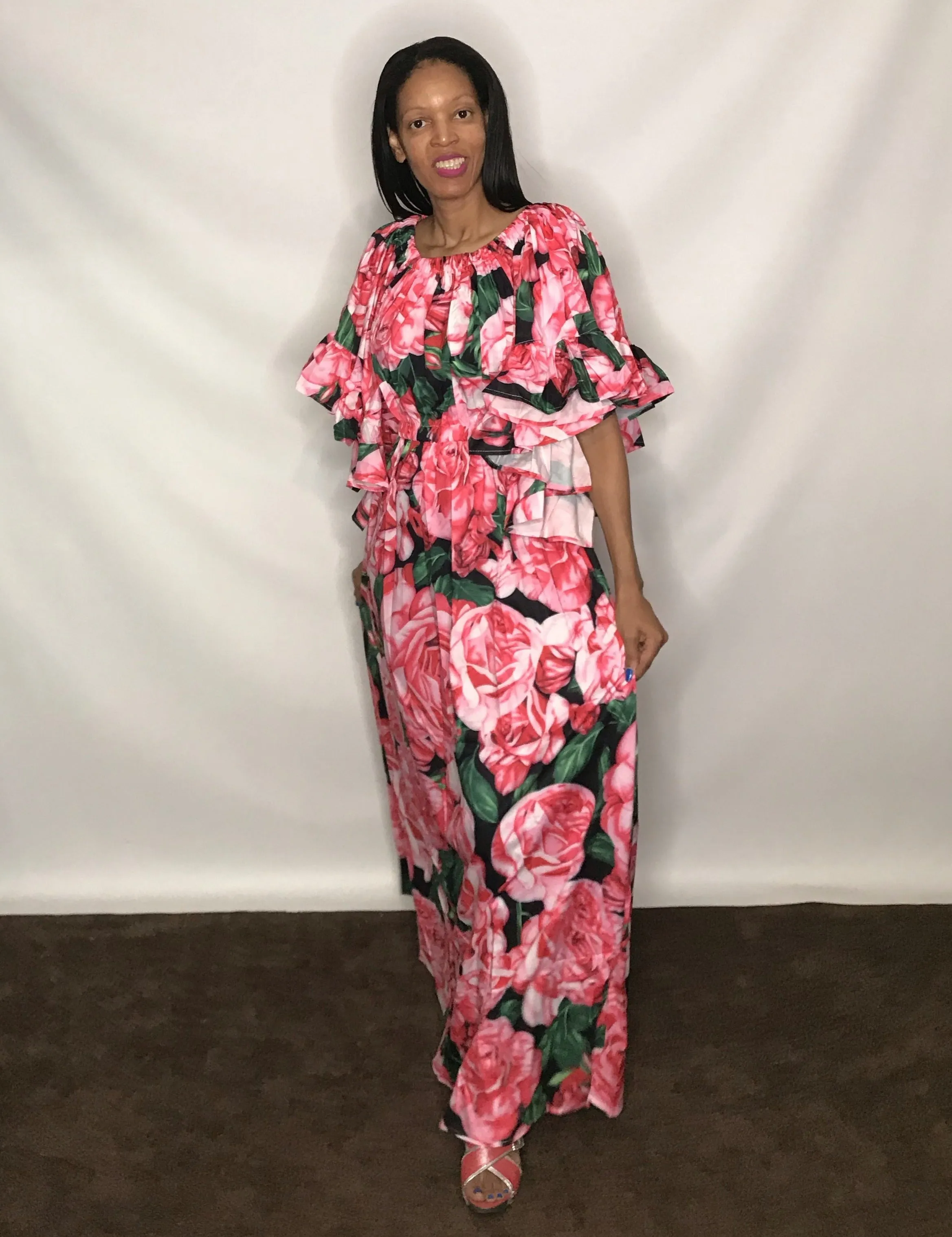 Flower Print Maxi Dress