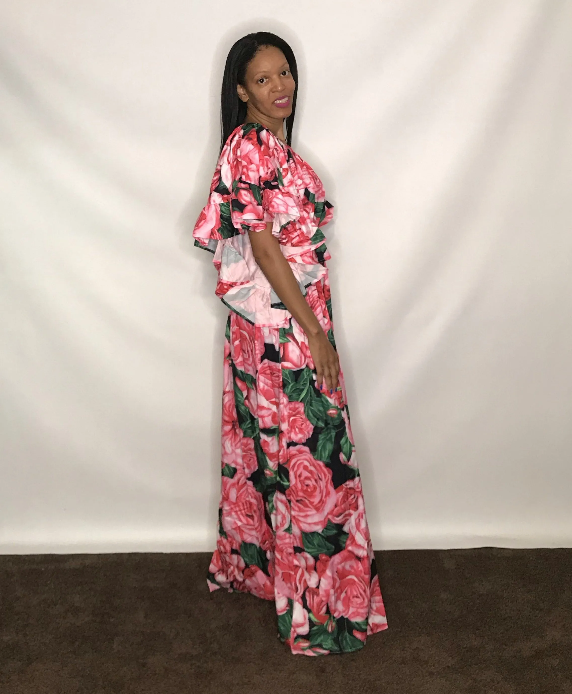 Flower Print Maxi Dress