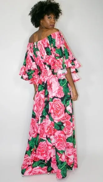 Flower Print Maxi Dress