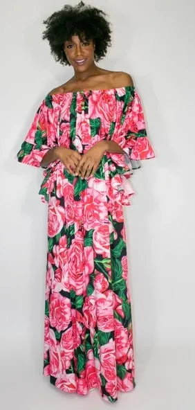 Flower Print Maxi Dress