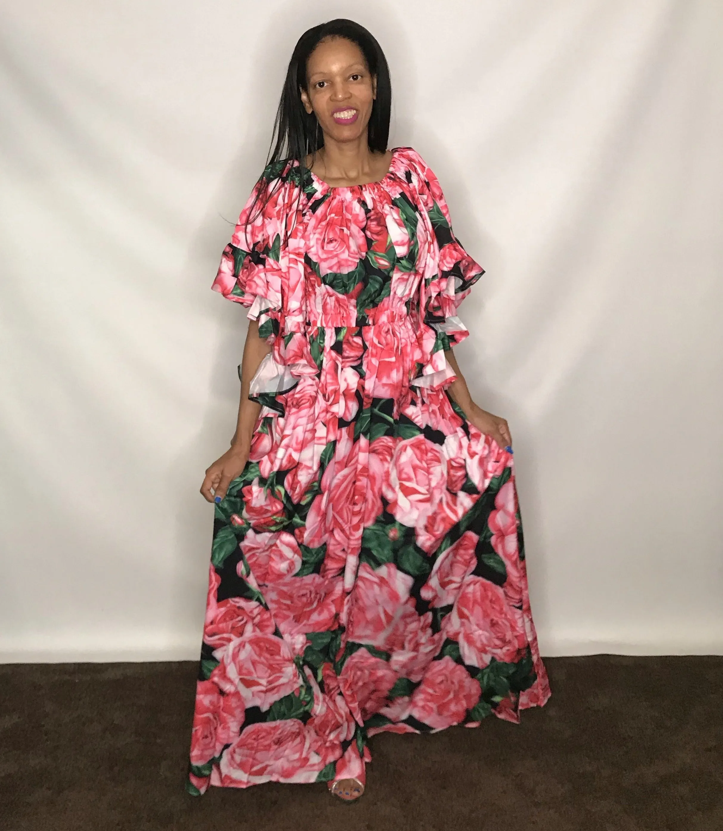 Flower Print Maxi Dress