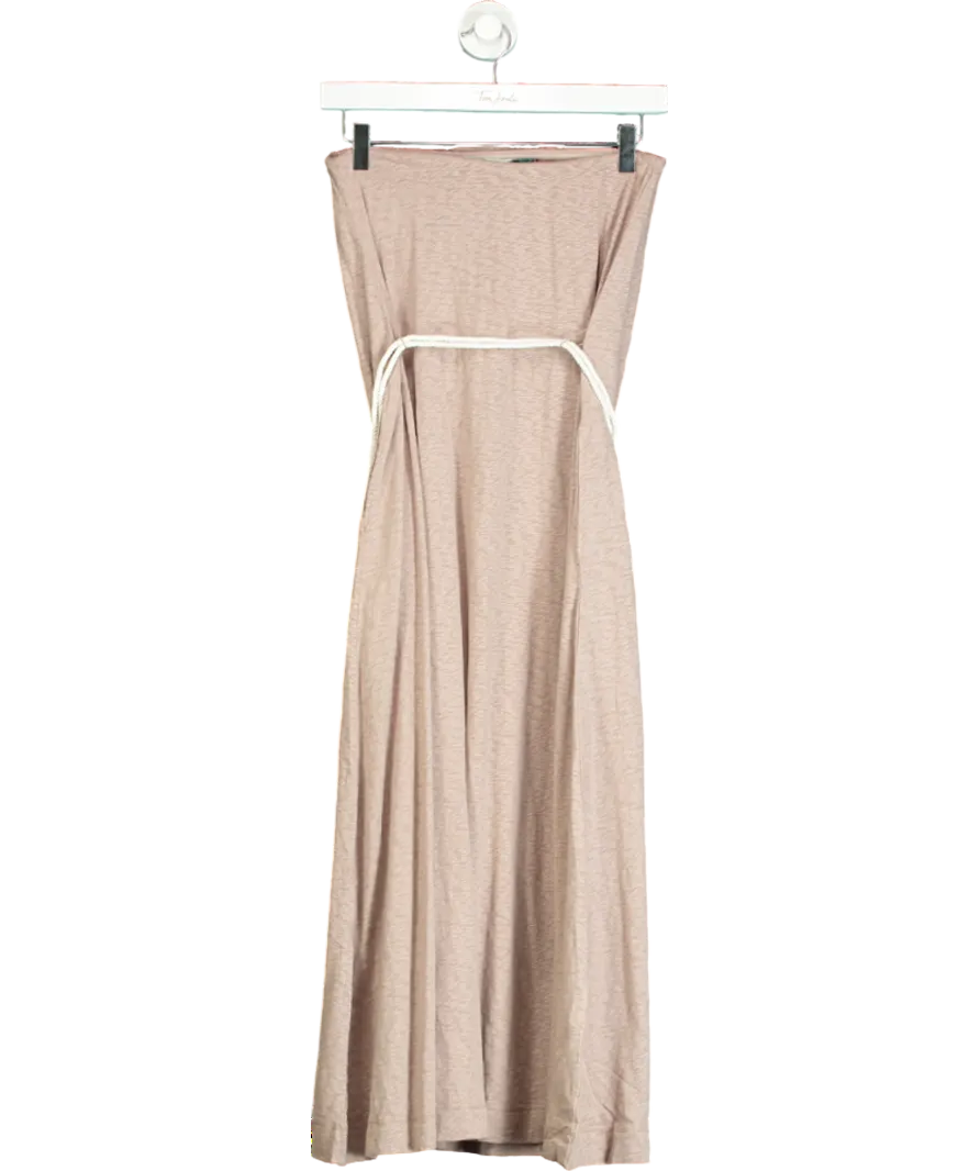 Free People Beige Beach Peyton Maxi Dress UK XS