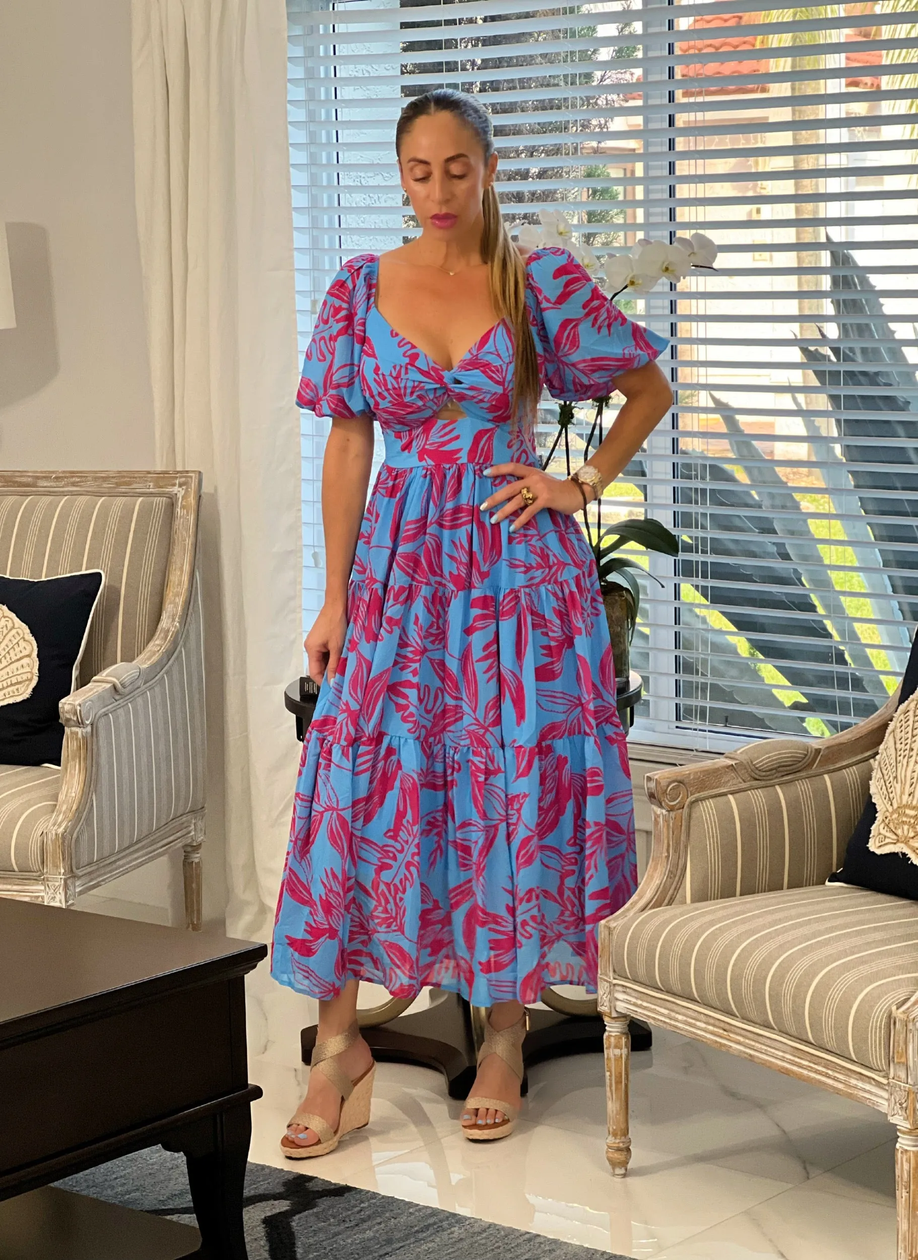 Fuchsia Leaf Dress