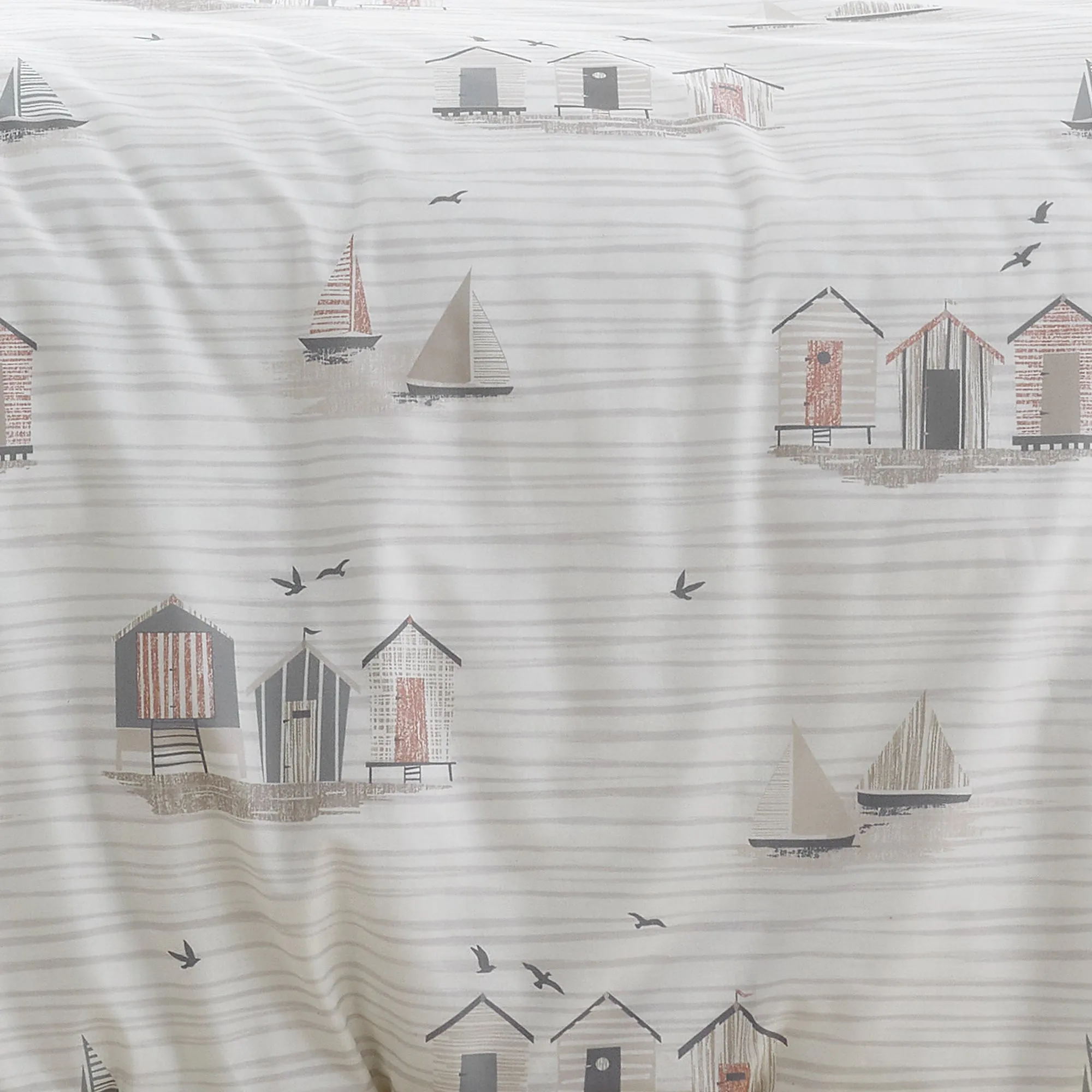 Fusion Beach Huts Duvet Cover Set - Natural
