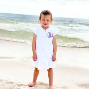 Girls Terry Cover Up - White
