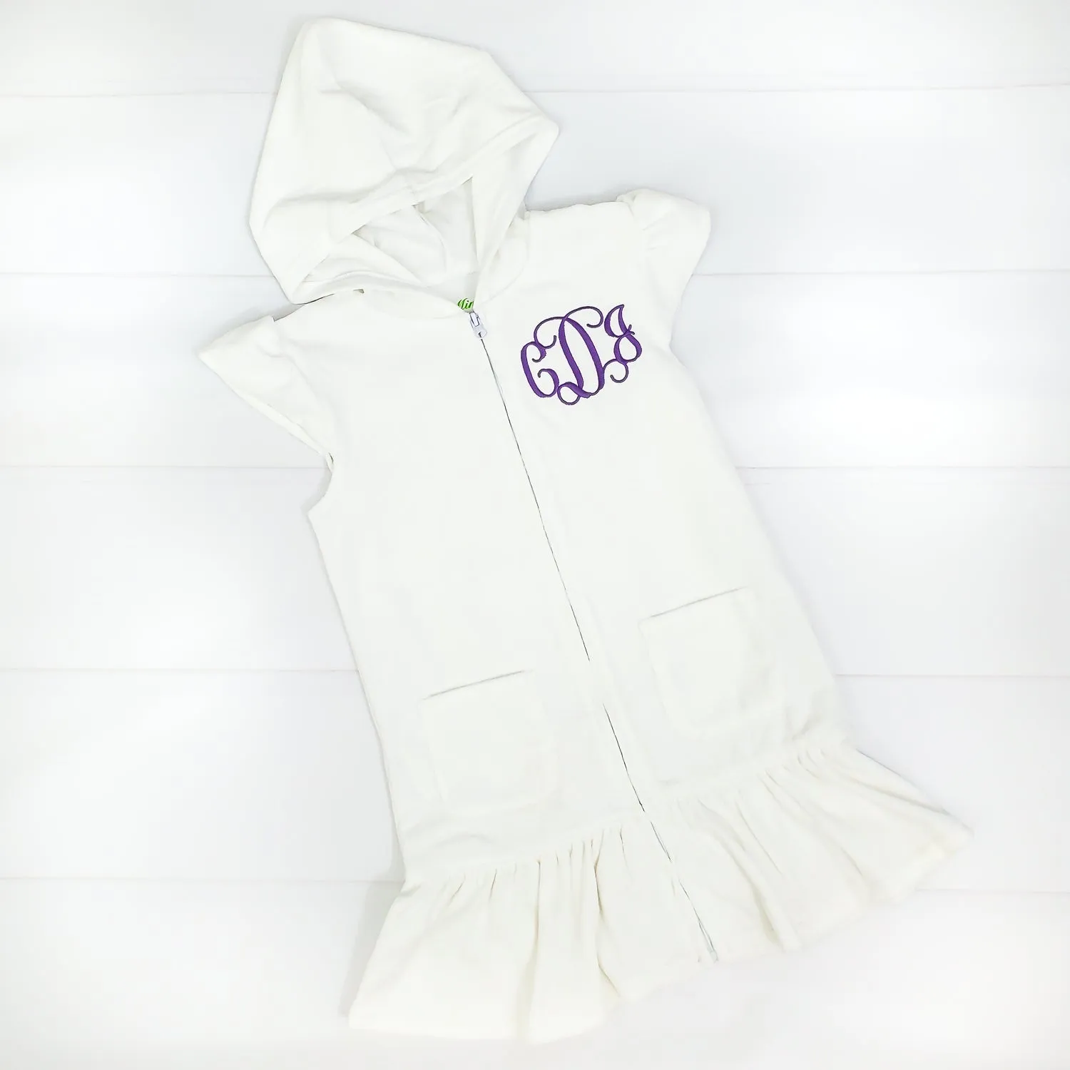 Girls Terry Cover Up - White