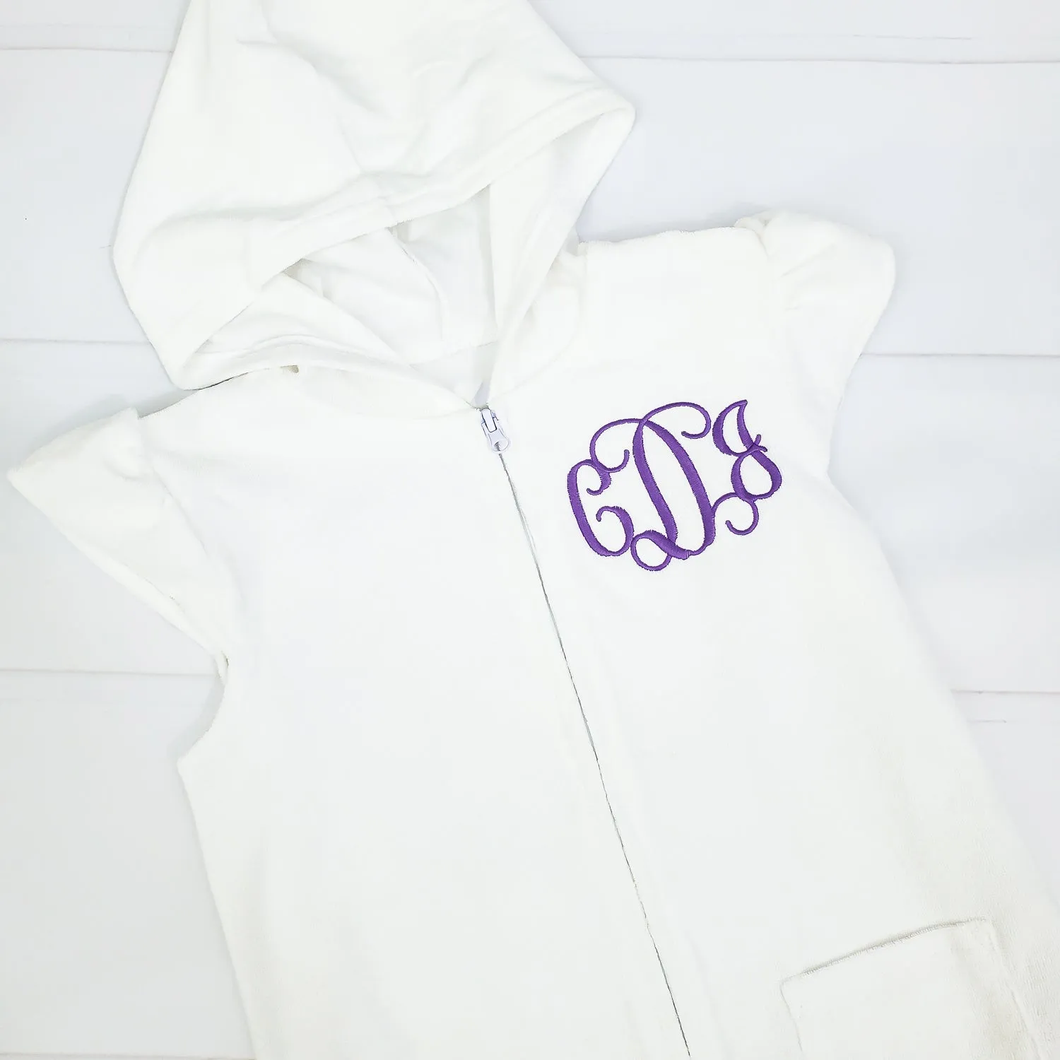 Girls Terry Cover Up - White