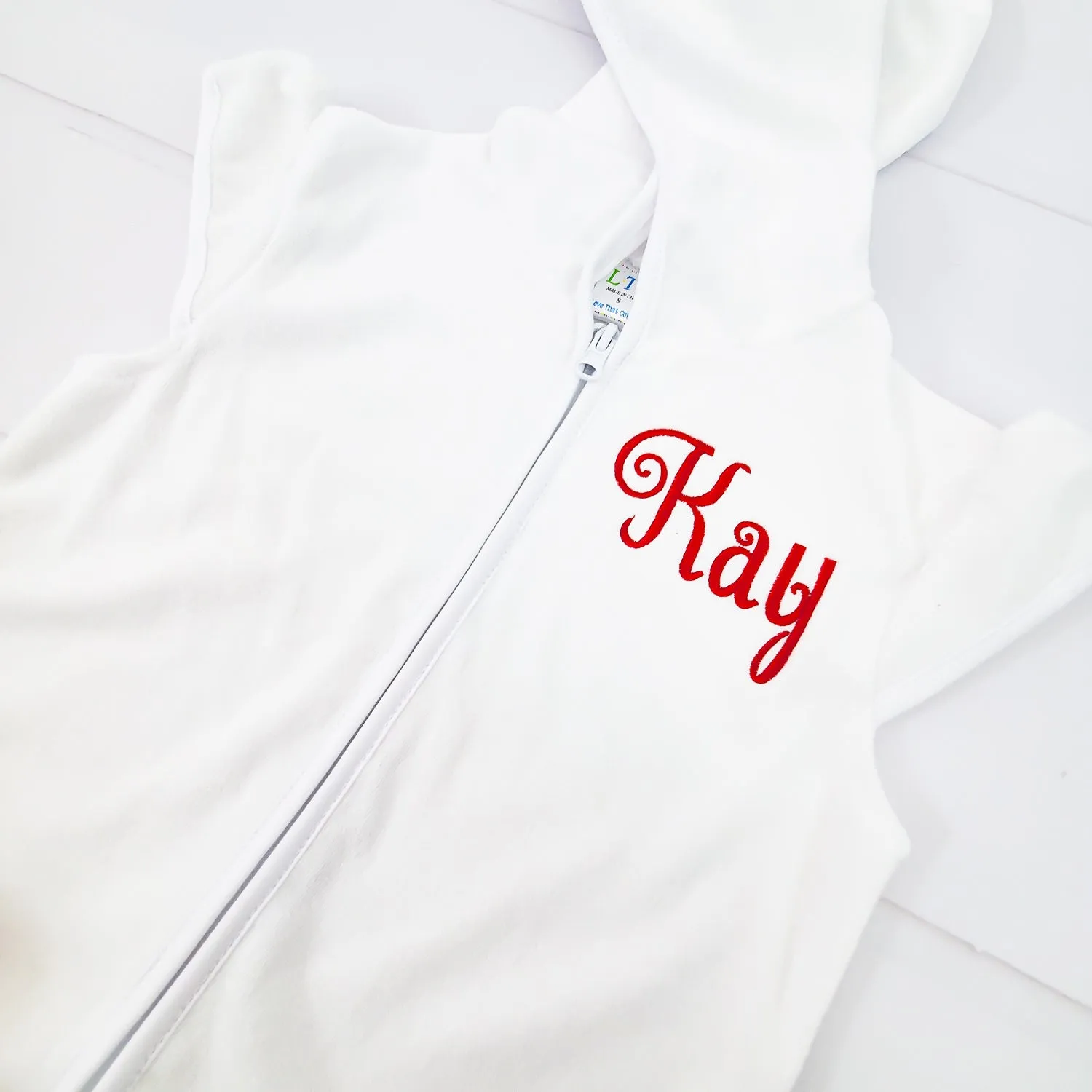 Girls Terry Cover Up - White