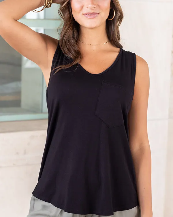 Grace & Lace Perfect Pocket V-Neck Tank - Solids