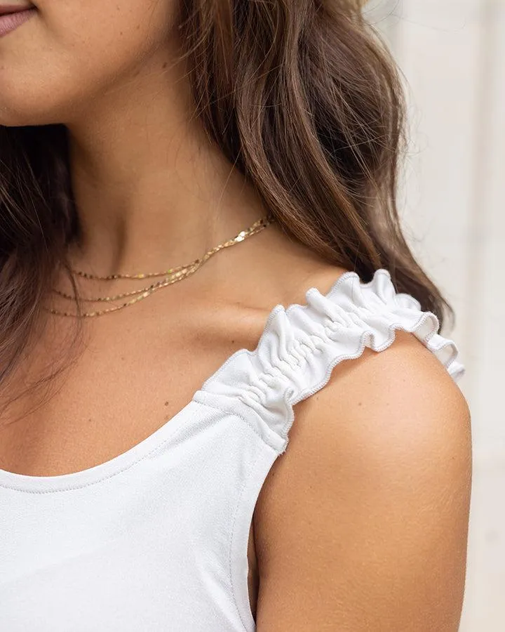 Grace & Lace Ria Ruffle Strap Tank - Cloud