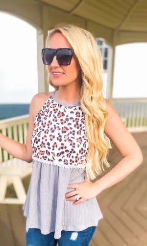Gracyn Leopard Babydoll Tank