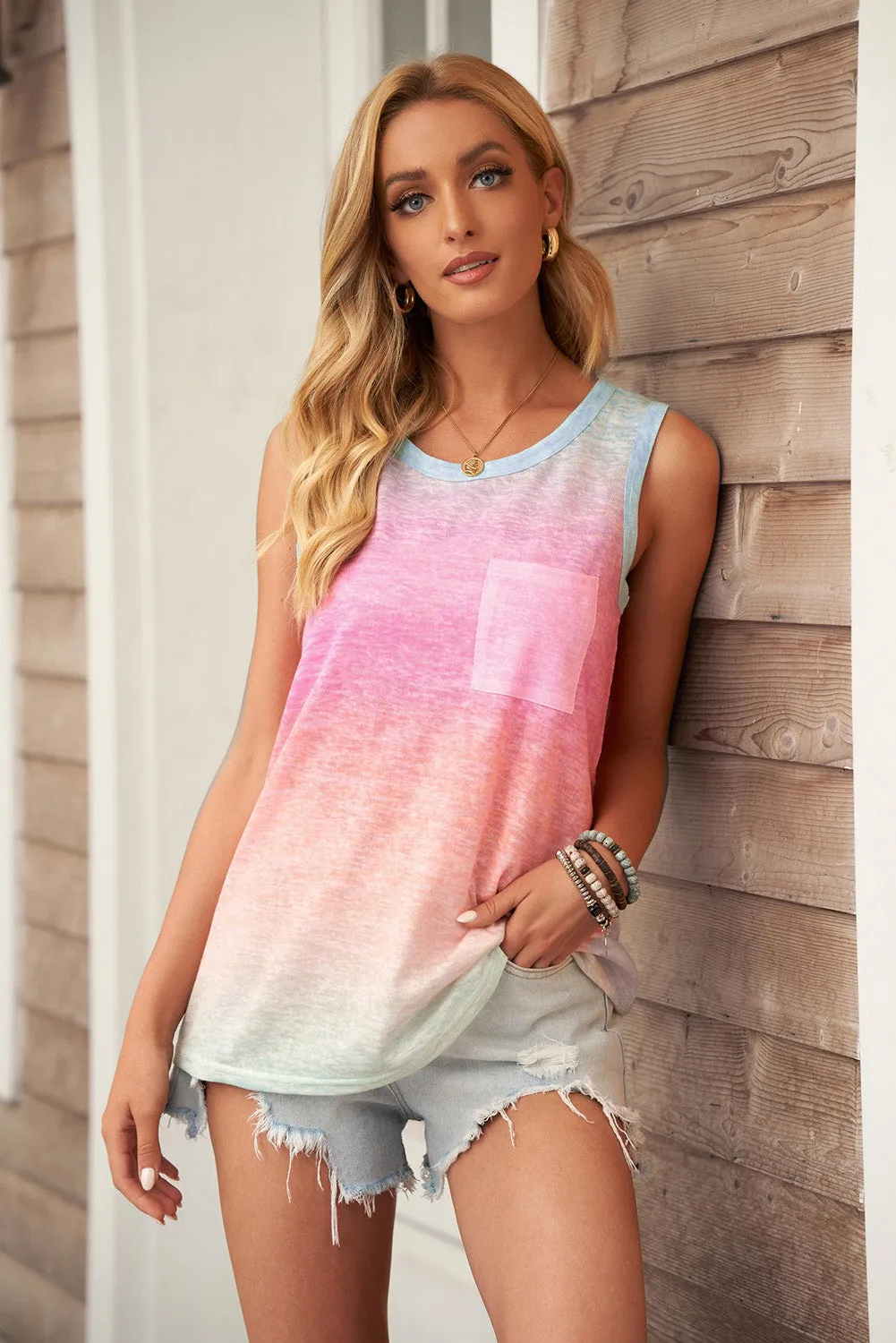 GRADIENT POCKET TANK TOP
