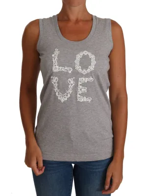 Gray and white Cami Tank Gray LOVE Cotton Top