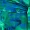 Green And Blue Abstract Print Short Sleeve Belted Wrap Midi Dress