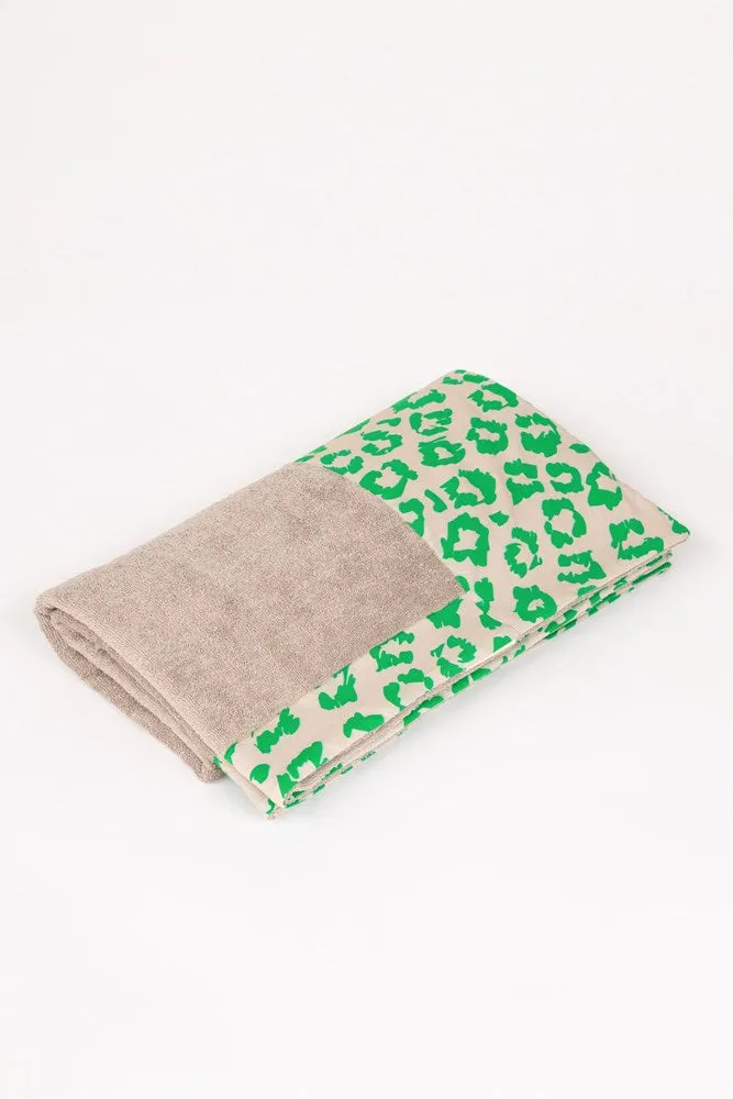 Green Leopard Greige | Head 2 Toe Beach Towel