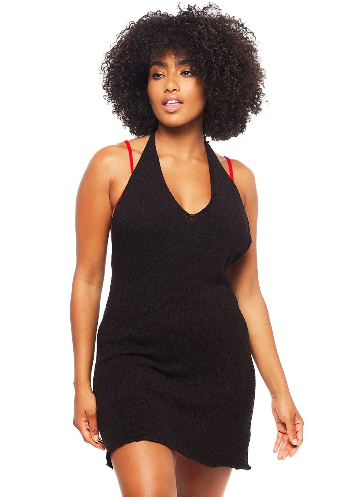 Halter Mini Dress - Black