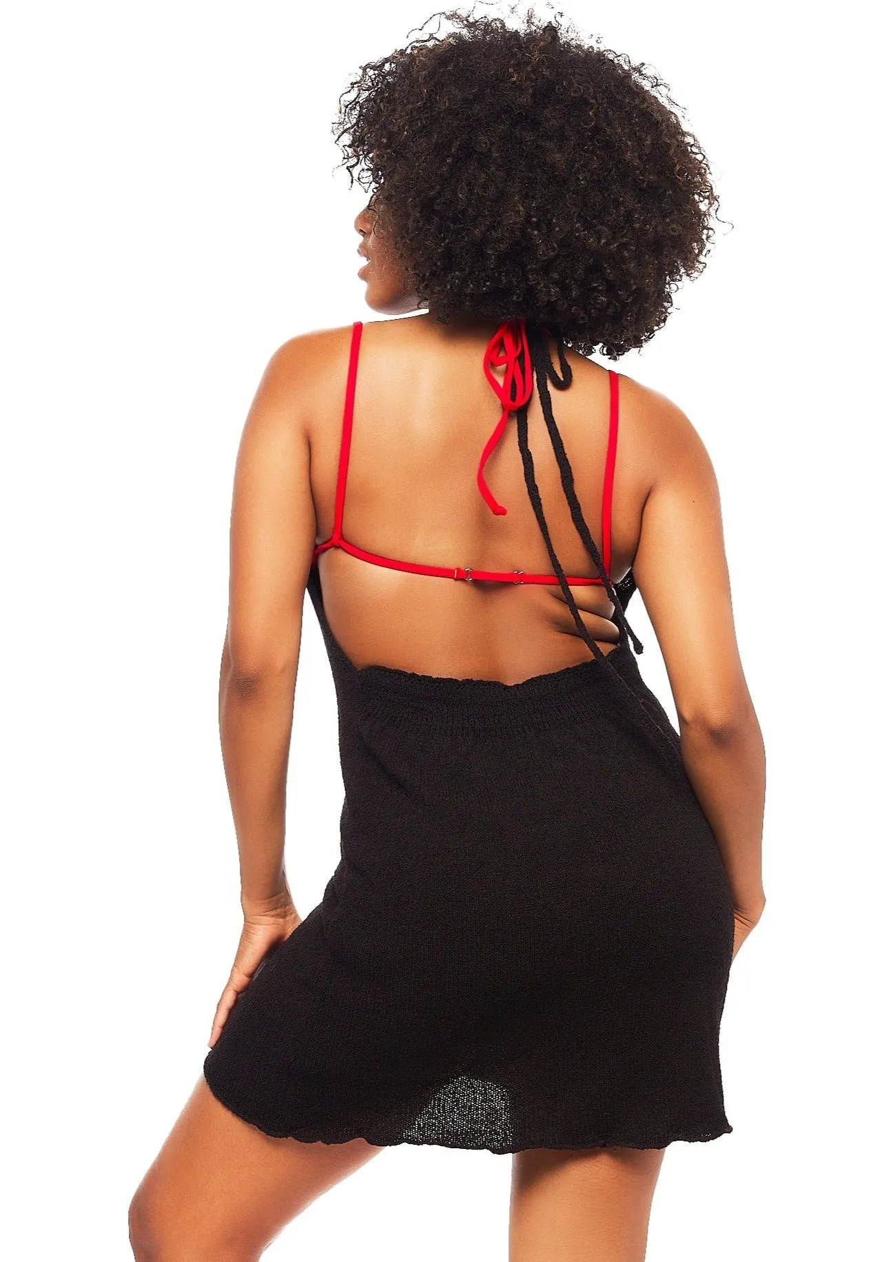 Halter Mini Dress - Black