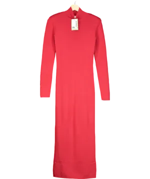 H&M Red Rib-knit Maxi Dress UK XS
