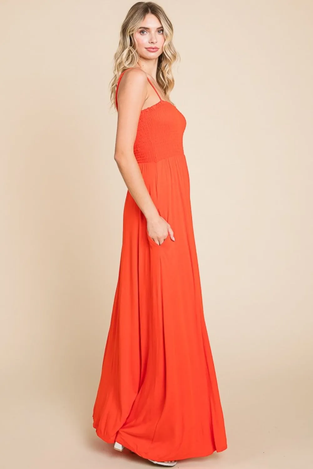 Hazel Blues® |  Culture Code Smocked Cami Maxi Dress with Pockets