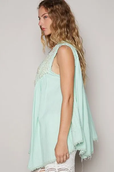 Hazel Blues® |  POL Embroidered Pearls Open Front Sleeveless Cardigan