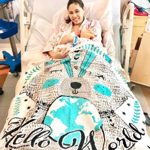 Hello World Organic Muslin Blanket