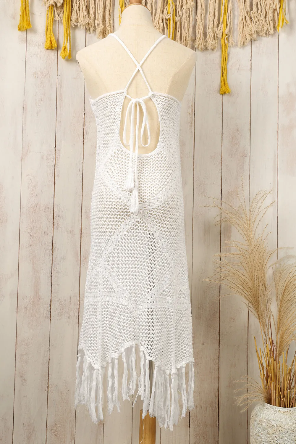 Hollow Tasseled Beach Dress