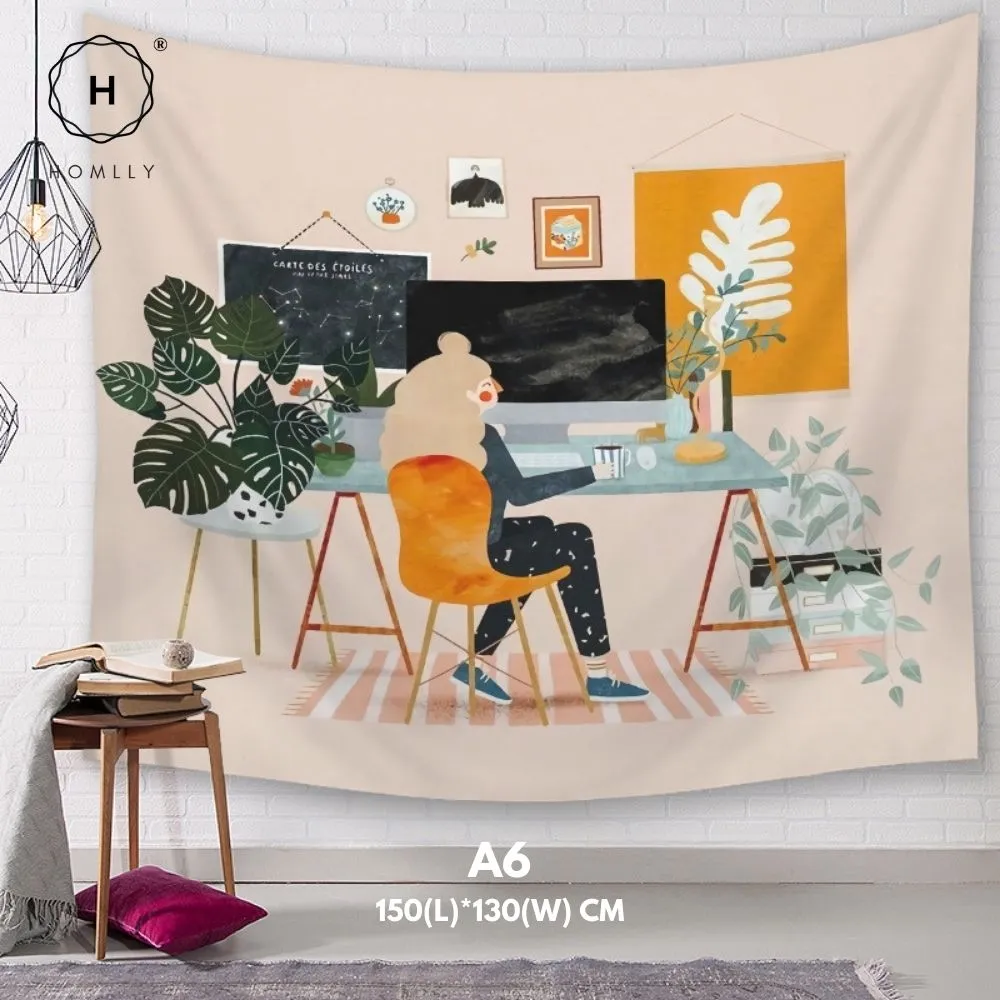 Homlly Mid Century Abstract Wall Hanging Art Tapestries